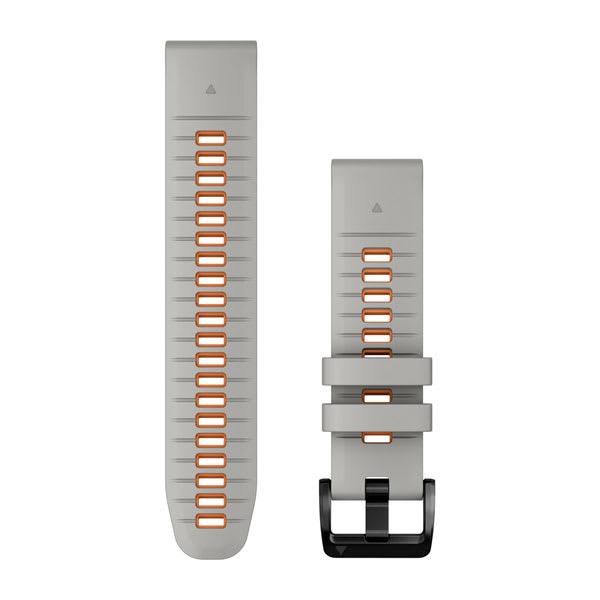 QuickFit® 22 Watch Bands, Fog Gray/Ember Orange Silicone