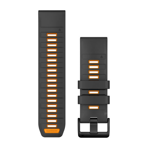 QuickFit® 26 Watch Bands, Graphite/Spark Orange Silicone