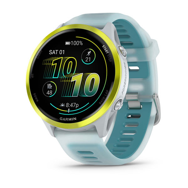 Forerunner® 570 - 47mm, Amp Yellow Aluminum with Translucent Whitestone/Turquoise Band