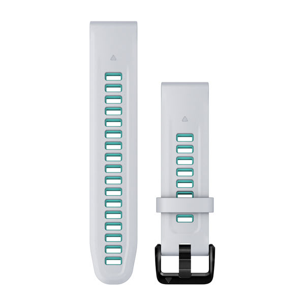 QuickFit® 20 Watch Bands, Whitestone/Aqua Silicone