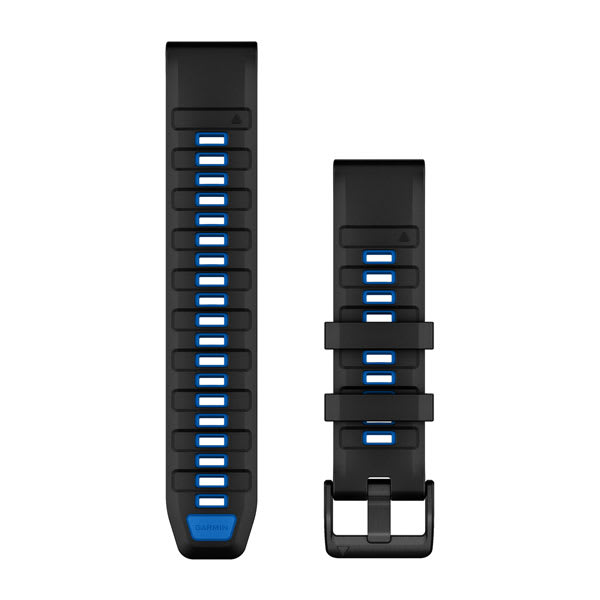 QuickFit® 22 Watch Bands, Black/Pilot Blue Silicone