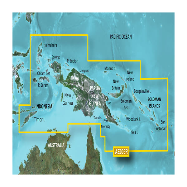 microSD™/SD™ card: HXAE006R - Timor Leste/New Guinea — Garmin.com product image