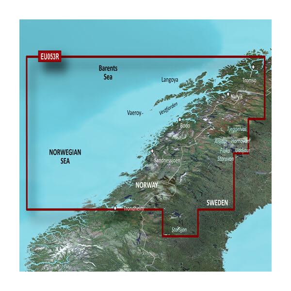microSD™/SD™ card: HXEU053R - Trondheim-Tromsø — Garmin.com product image