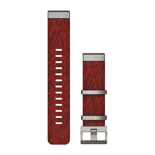 QuickFit® 22 Watch Straps, Jacquard-weave Nylon Strap – Red — Garmin.com product image