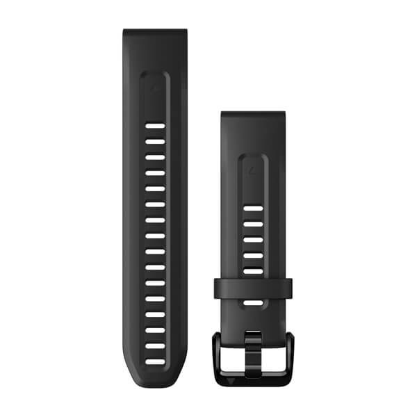 QuickFit® 20 Watch Bands, Black Silicone — Garmin.com product image