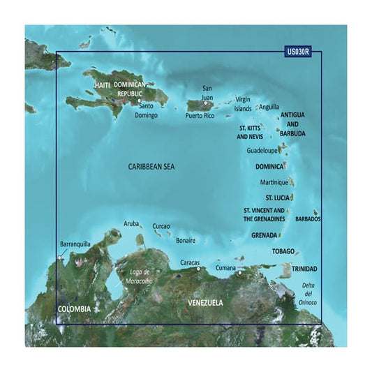microSD™/SD™ card: HXUS030R-Southeast Caribbean — Garmin.com product image
