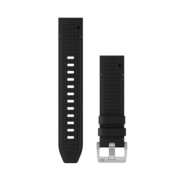 QuickFit® 22 Watch Straps, Leather/FKM Hybrid Strap, Black/Green