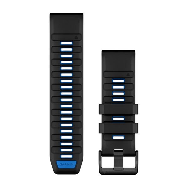 QuickFit® 26 Watch Bands, Black/Pilot Blue Silicone