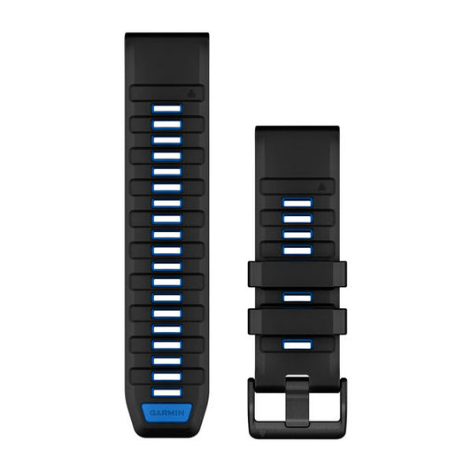 QuickFit® 26 Watch Bands, Black/Pilot Blue Silicone