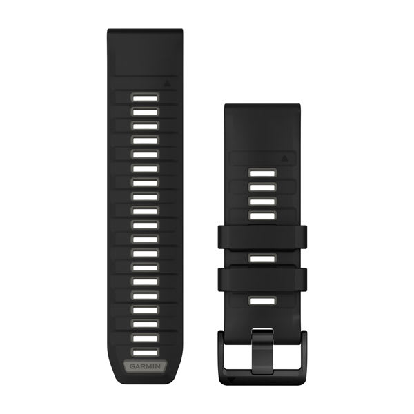 QuickFit® 26 Watch Bands, Black/Pebble Gray Silicone