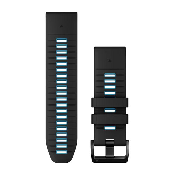 QuickFit® 26 Watch Bands, Black/Cirrus Blue Silicone