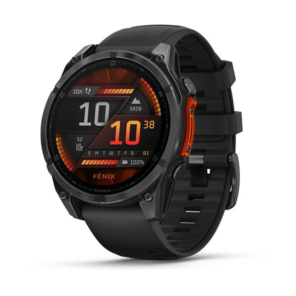 f?nix® 8 – 47 mm, AMOLED, Slate Gray with Black Silicone Band