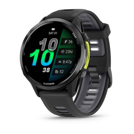 Forerunner® 970, Carbon Gray DLC Titanium with Black Case and Black/Translucent Whitestone Band