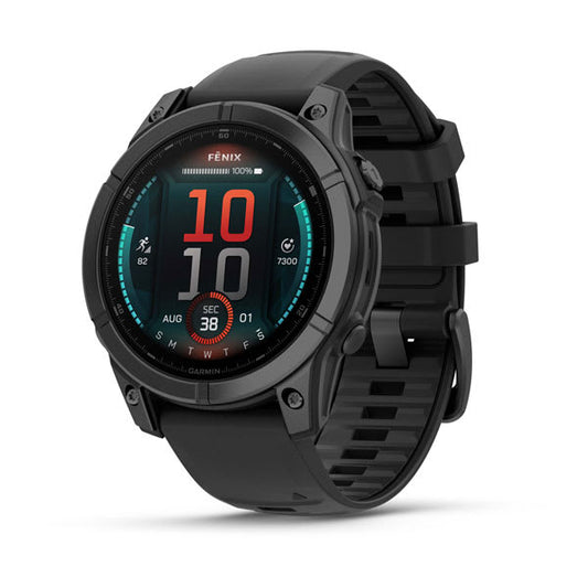 f?nix® E – 47 mm, AMOLED, Slate Gray Steel with Black Silicone Band