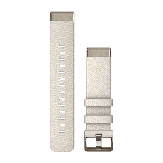 QuickFit® 20 Watch Bands, Cream Heathered Nylon with Soft Gold Hardware
