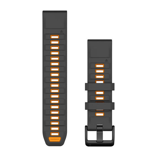 QuickFit® 22 Watch Bands, Graphite/Spark Orange Silicone