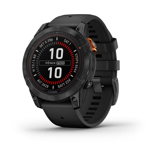 f?nix® 7 Pro – Solar Edition (No Wi-Fi®), Slate Gray with Black Band (No Wi-Fi®)