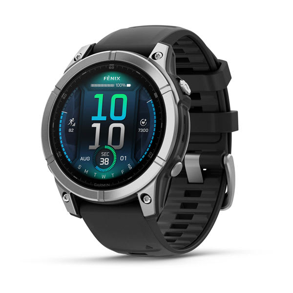 f?nix® E – 47 mm, AMOLED, Stainless Steel with Black Silicone Band
