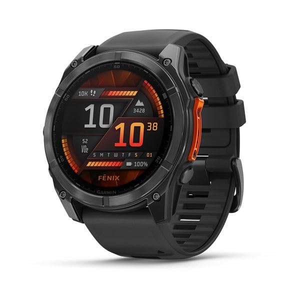f?nix® 8 – 51 mm, AMOLED, Slate Gray with Black Silicone Band
