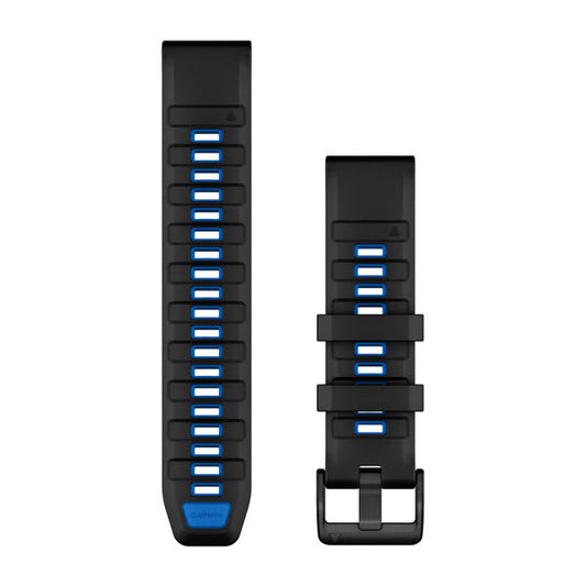 QuickFit® 22 Watch Bands, Black/Pilot Blue Silicone