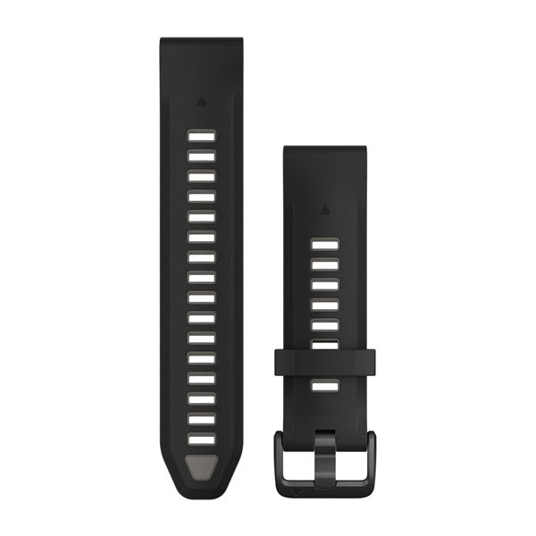 QuickFit® 20 Watch Bands, Black/Pebble Gray Silicone