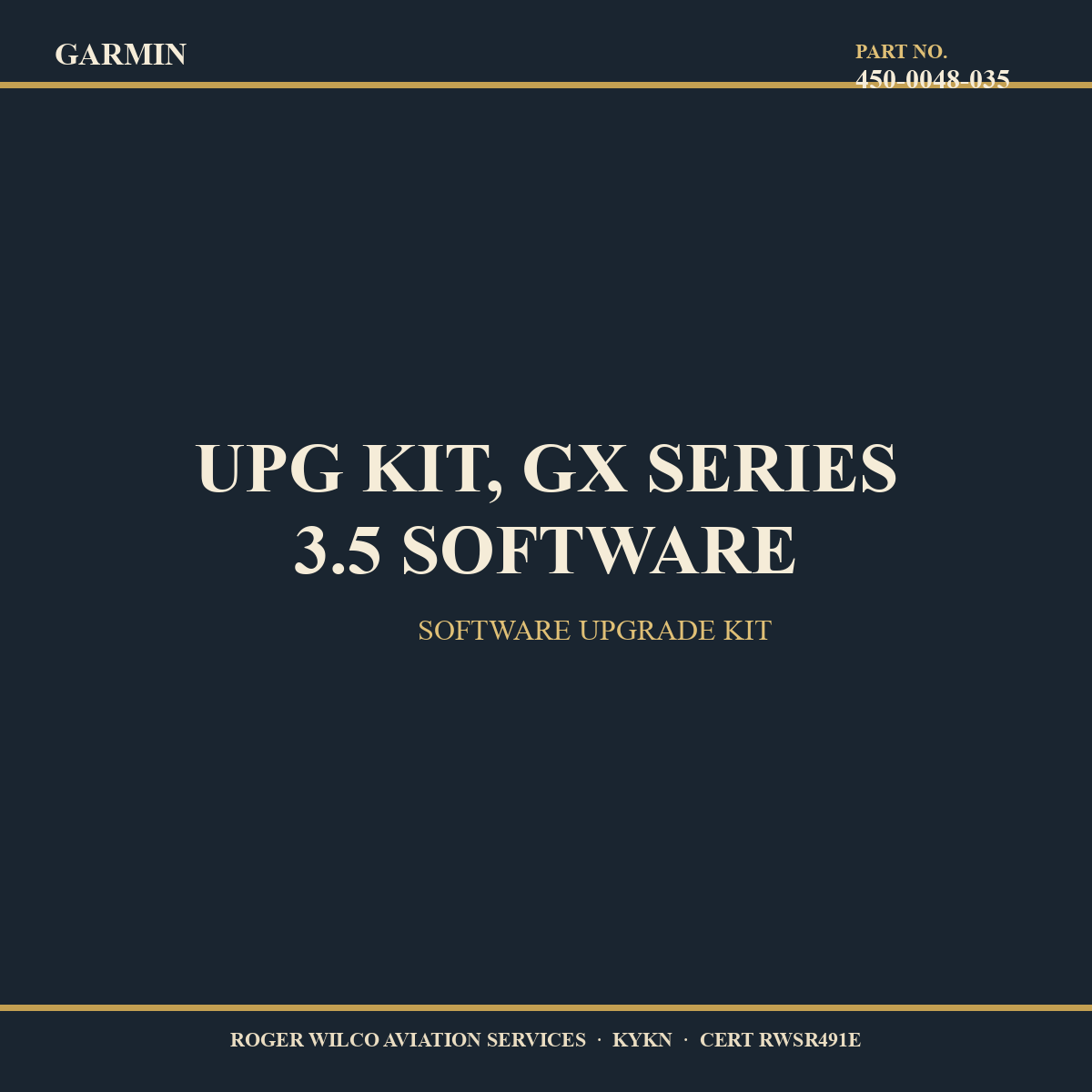 UPG KIT, GX SERIES 3.5 SOFTWARE — 450-0048-035 — Garmin service part